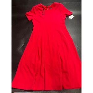 Tahari ASL NEW‎ Women's Red Stretch Crepe Sheath Dress Size 4